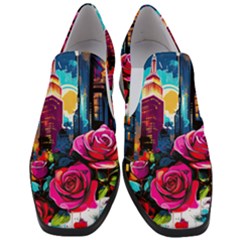 City Rose 2-gigapixel-art-scale-4 00x Women Slip On Heel Loafers by BrightWear