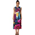 City Rose 2-gigapixel-art-scale-4 00x Sleeveless Round Neck Midi Dress View1