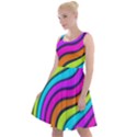 Swirl Twirl Design Pattern Waves Knee Length Skater Dress View1