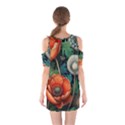 Flower Poppies Shoulder Cutout One Piece Dress View2