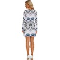 Flower Seamless Pattern Victorian Long Sleeve Deep V Mini Dress  View4