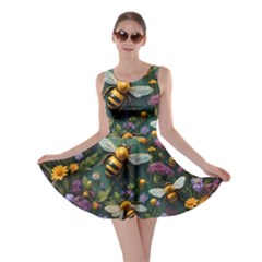 Bees Colony Flowers Skater Dress by Loisa77