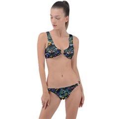 Bees Colony Flowers Ring Detail Crop Bikini Set by Loisa77