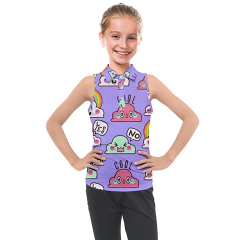 Cloud Seamless Pattern Kids  Sleeveless Polo T-shirt by Apen