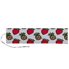 Strawberries Pineapples Fruits Roll Up Canvas Pencil Holder (l) by Loisa77