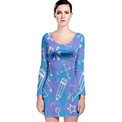 Background Abstract Texture Pattern Long Sleeve Velvet Bodycon Dress by Loisa77