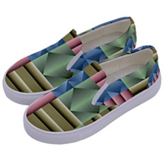 Patchwork Tile Pattern Mosaic Kids  Canvas Slip Ons by Loisa77