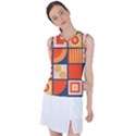 Square Shapes Pattern Design Women s Sleeveless Sports Top View1