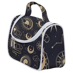 Asian Seamless Pattern With Clouds Moon Sun Stars Vector Collection Oriental Chinese Japanese Korean Satchel Handbag by Perong