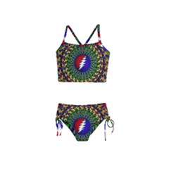 Grateful Dead Bear Pattern Girls  Tankini Swimsuit by Maspions