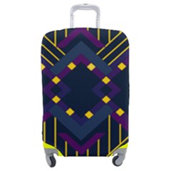 Line Square Pattern Violet Blue Yellow Design Luggage Cover (medium) by Ravend