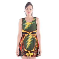 Grateful Dead Scarlet Fire Scoop Neck Skater Dress by Perong