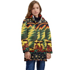 Grateful Dead Scarlet Fire Kids  Hooded Longline Puffer Jacket by Perong