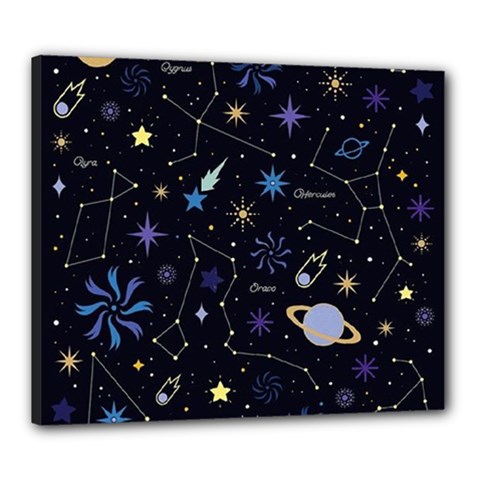 Starry Night  Space Constellations  Stars  Galaxy  Universe Graphic  Illustration Canvas 24  X 20  (stretched) by Grandong