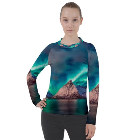 Amazing Aurora Borealis Colors Women s Pique Long Sleeve T-shirt by Grandong