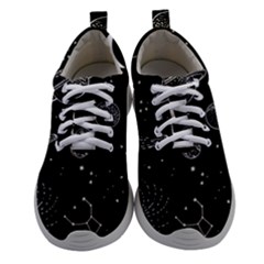 Black Space Drawing Art Planet Drawing Stars Black Space Galaxy Outer Space Women Athletic Shoes by Perong