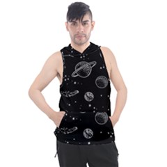 Black Space Drawing Art Planet Drawing Stars Black Space Galaxy Outer Space Men s Sleeveless Hoodie by Perong