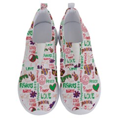 Power Love Pattern Texture Seamless Peace No Lace Lightweight Shoes by Perong