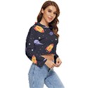 Cosmos Rocket Spaceship Ufo Women s Lightweight Cropped Hoodie View3