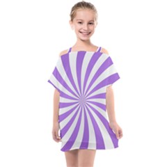 Spiral Vortex Rays Lavender Swirl Purple Kids  One Piece Chiffon Dress by Salmanaz77