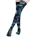 Leaves Pattern Abstract Blade Thigh High Stockings View2