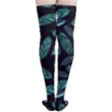 Leaves Pattern Abstract Blade Thigh High Stockings View4