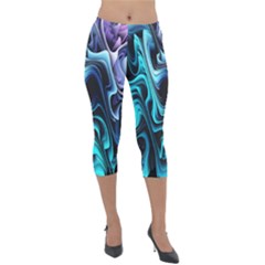 Nature Water Wave Architecture Lightweight Velour Capri Leggings  by Salmanaz77