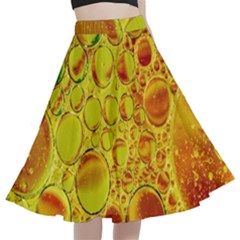 Oil Drop Water Oil Abstract Oily A-line Full Circle Midi Skirt With Pocket by Salmanaz77