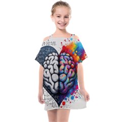 Brain Heart Math Kids  One Piece Chiffon Dress by Salmanaz77