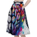 Brain Heart Math A-Line Full Circle Midi Skirt With Pocket View2