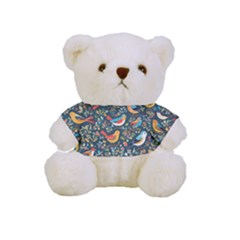 Birds Pattern Flowers Whimsical Full Print Cuddly Teddy Bear by Salmanaz77