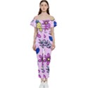 Flowers Petals Pineapples Fruit Bardot Ruffle jumpsuit View1