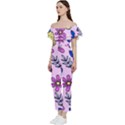 Flowers Petals Pineapples Fruit Bardot Ruffle jumpsuit View2