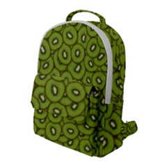 Kiwi Fruit Pattern Green Background Flap Pocket Backpack (large) by Paksenen