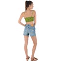 Kiwi Fruit Pattern Green Background Woven Tie Front Bralet View2