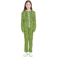 Kiwi Fruit Pattern Green Background Kids  Tracksuit by Paksenen