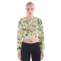 Textile Fabric Tropical Cropped Sweatshirt by Paksenen