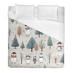 Snowman Snow Christmas Duvet Cover (full/ Double Size) by Ravend