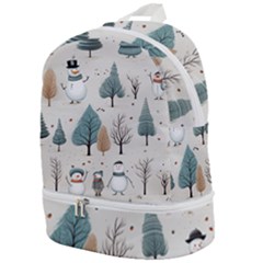 Snowman Snow Christmas Zip Bottom Backpack by Ravend