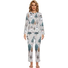 Snowman Snow Christmas Womens  Long Sleeve Lightweight Pajamas Set by Ravend