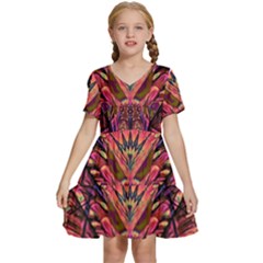 Trippy Garland Kids  Short Sleeve Tiered Mini Dress by MRNStudios