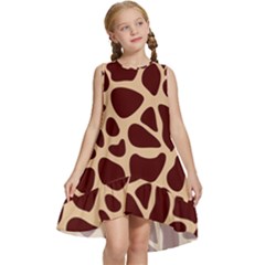 Animal Print Girraf Patterns Kids  Frill Swing Dress by Ket1n9