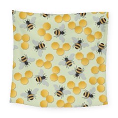 Bees Pattern Honey Bee Bug Honeycomb Honey Beehive Square Tapestry (large) by Bedest