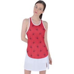 Spiders Pattern Seamless Arachnids Racer Back Mesh Tank Top by Maspions