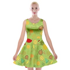 Art Fruits Pattern Velvet Skater Dress by Maspions