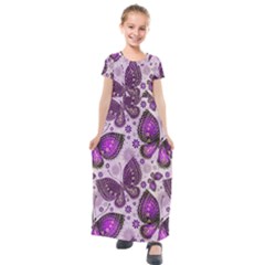 Butterflies Butterfly Insect Animal Nature Kids  Short Sleeve Maxi Dress by Maspions