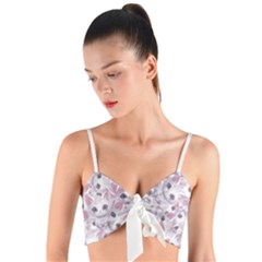 Sweet Kawaii Kitty Pattern (ai) Bk Woven Tie Front Bralet by dflcprintsclothing