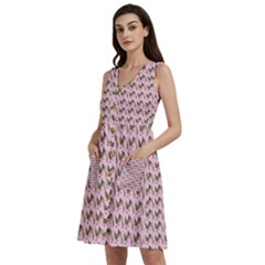 Fern Pattern 2 Pink Sleeveless Dress With Pocket by snowwhitegirl