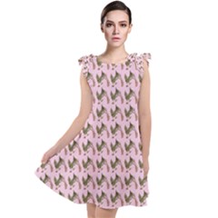 Fern Pattern 2 Pink Tie Up Tunic Dress by snowwhitegirl