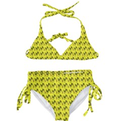 Fern Pattern 2 Yellow Kids  Classic Bikini Set by snowwhitegirl